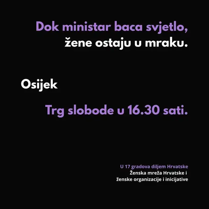 U PONEDJELJAK 21. RUJNA NE OSTAJEMO U MRAKU.Uoči Nacionalnog dana borbe protiv nasilja nad ženama, u 17 gradova i mjesta...